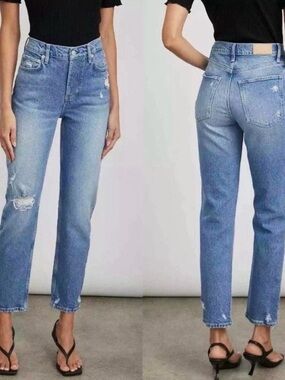 Rails Light Blue High-Rise Straight Leg Jeans - Women's